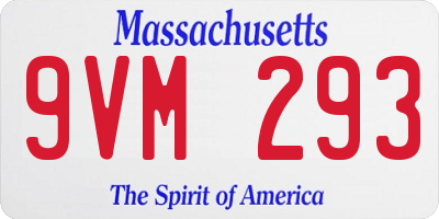 MA license plate 9VM293