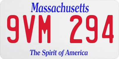 MA license plate 9VM294