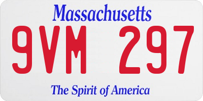MA license plate 9VM297