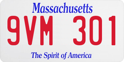 MA license plate 9VM301