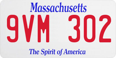 MA license plate 9VM302