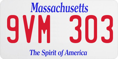 MA license plate 9VM303