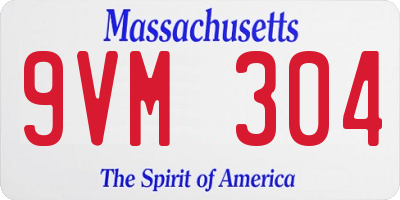 MA license plate 9VM304