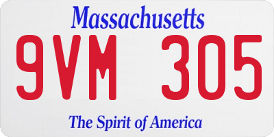MA license plate 9VM305