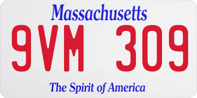 MA license plate 9VM309