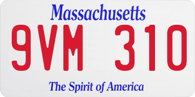 MA license plate 9VM310