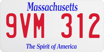 MA license plate 9VM312