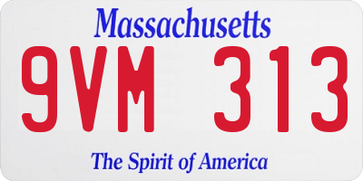 MA license plate 9VM313