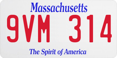 MA license plate 9VM314
