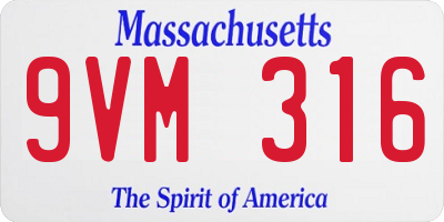 MA license plate 9VM316