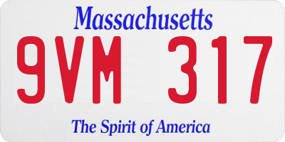 MA license plate 9VM317