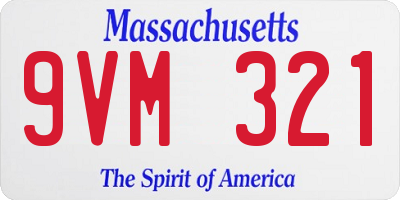 MA license plate 9VM321