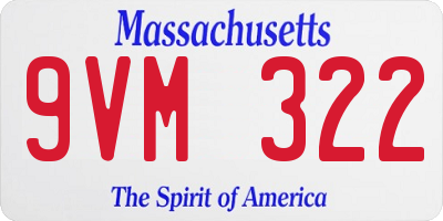 MA license plate 9VM322