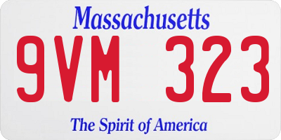 MA license plate 9VM323
