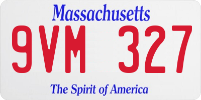 MA license plate 9VM327