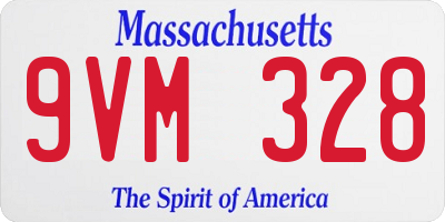 MA license plate 9VM328