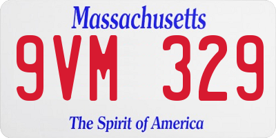 MA license plate 9VM329