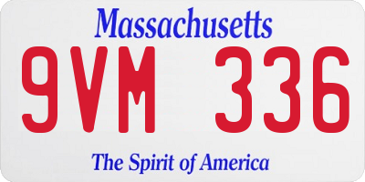 MA license plate 9VM336