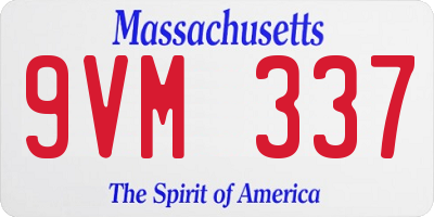 MA license plate 9VM337