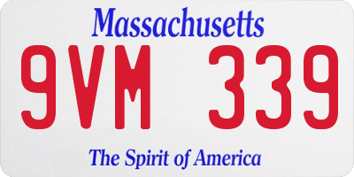 MA license plate 9VM339