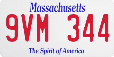 MA license plate 9VM344