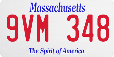 MA license plate 9VM348