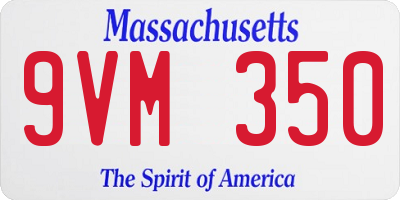 MA license plate 9VM350