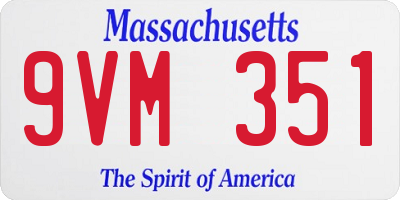 MA license plate 9VM351