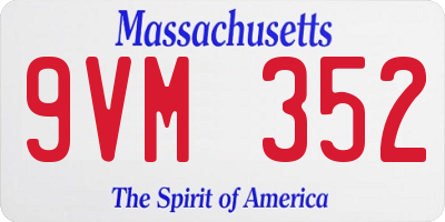 MA license plate 9VM352