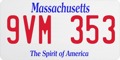 MA license plate 9VM353