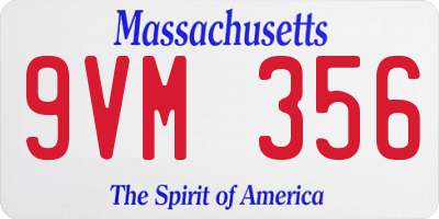 MA license plate 9VM356