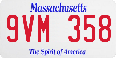 MA license plate 9VM358