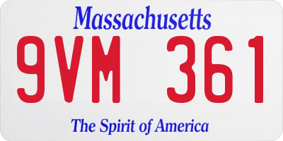 MA license plate 9VM361