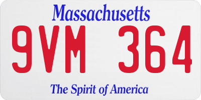 MA license plate 9VM364