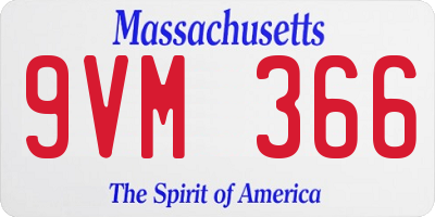 MA license plate 9VM366