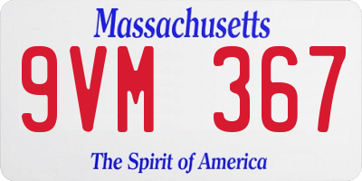 MA license plate 9VM367