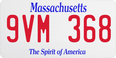 MA license plate 9VM368