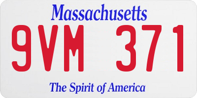 MA license plate 9VM371