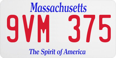 MA license plate 9VM375