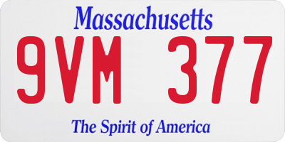MA license plate 9VM377