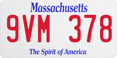 MA license plate 9VM378
