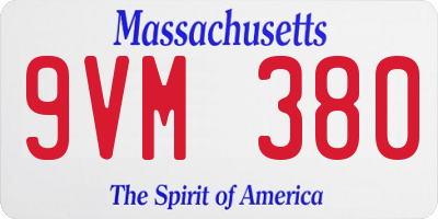 MA license plate 9VM380