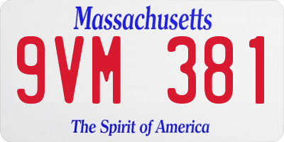 MA license plate 9VM381