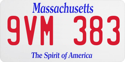 MA license plate 9VM383