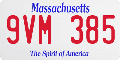 MA license plate 9VM385