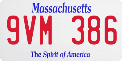 MA license plate 9VM386