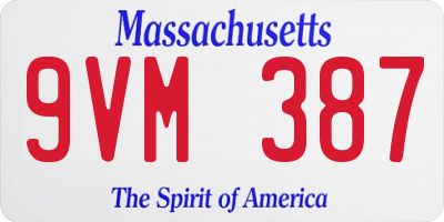 MA license plate 9VM387