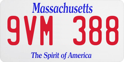 MA license plate 9VM388