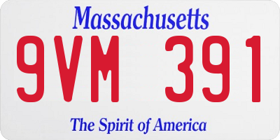 MA license plate 9VM391