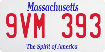 MA license plate 9VM393